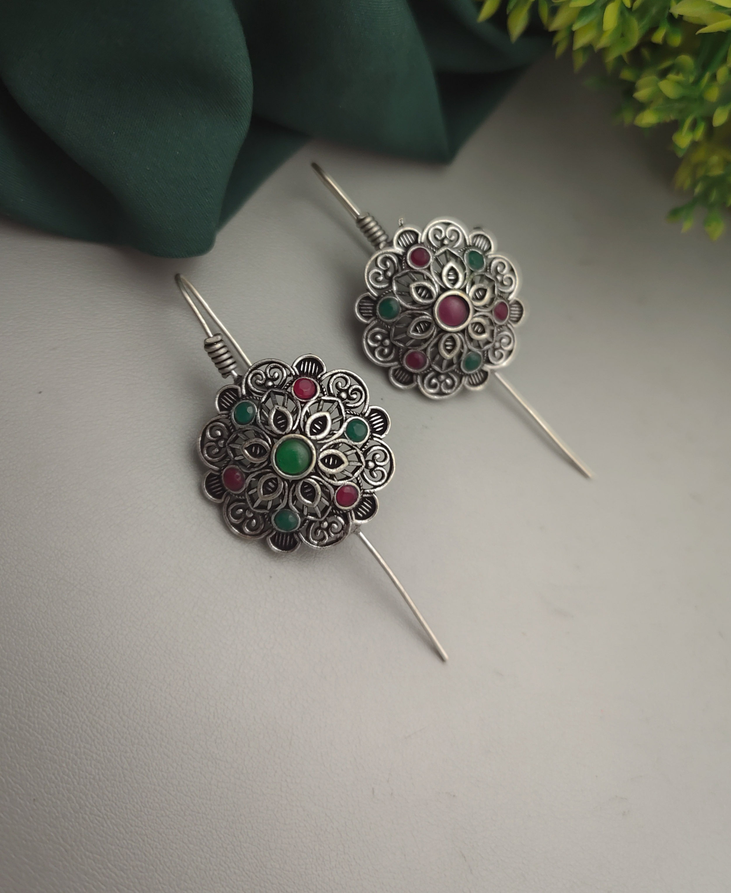 Oxidised Brass earcuff Earrings - 06