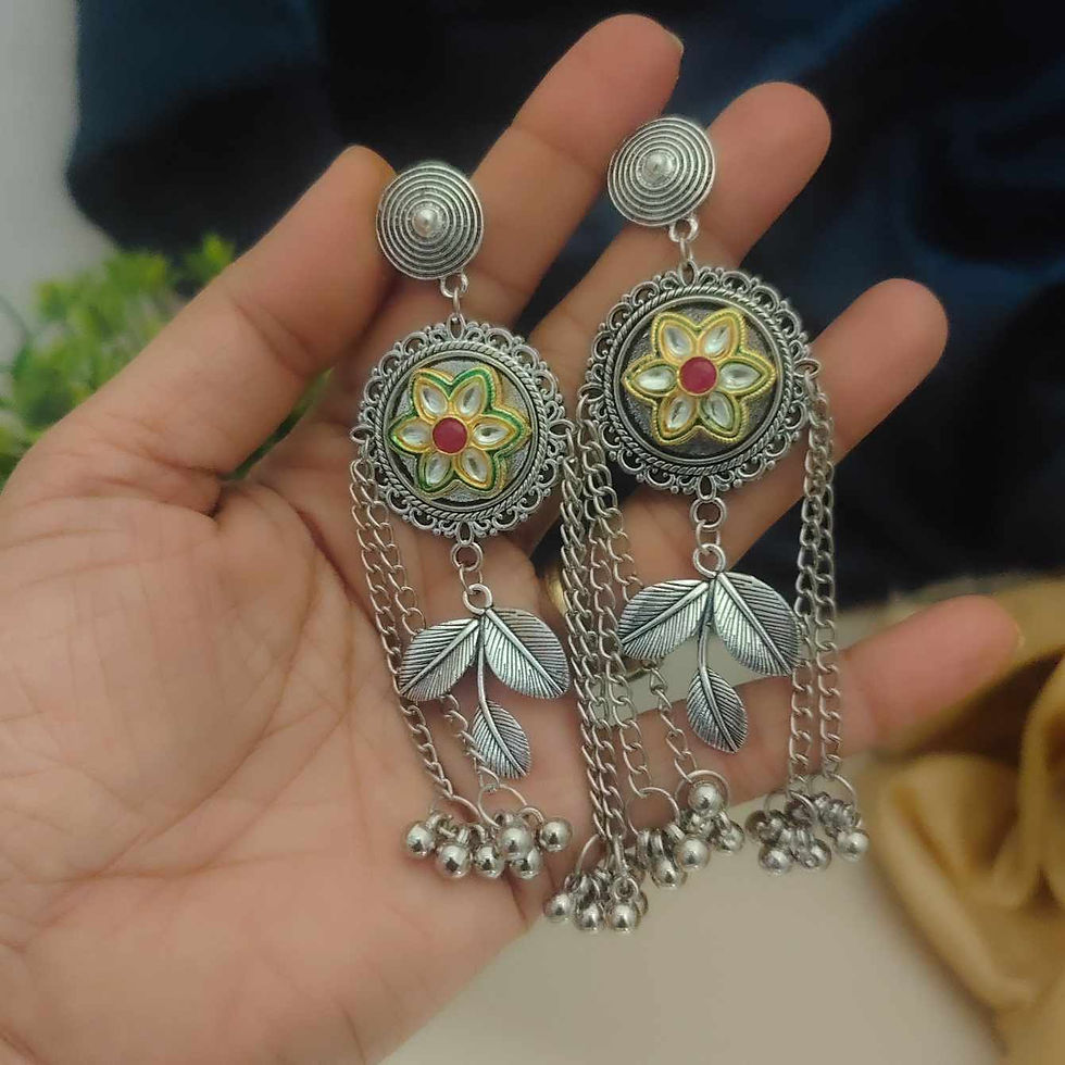 DAYA Oxidised Fusion Earrings fusion vogue