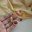 Thumbnail: MIRAYA Gold Replica Peacock Earcuff Earrings-red
