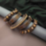 ISHIRA Silver Replica Two Tone Bangles Stack