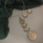 SIMRAN Oxidised Two tone Tie Necklace Earrings Set