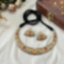 VEDIKA Oxidised Rajwada Hasli Necklace Earrings Set fusion vogue