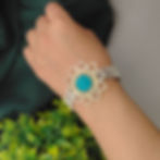Oxidised Flower Bracelet- Sky