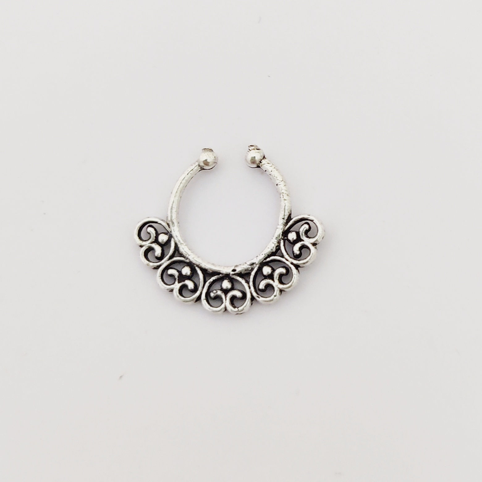 Oxidised Silver Plated Septum Nose pins -04