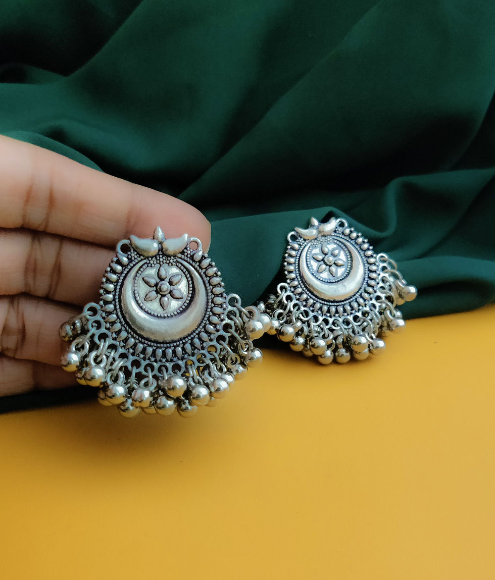 Thumbnail: Oxidised  Lightweight Stud Earrings