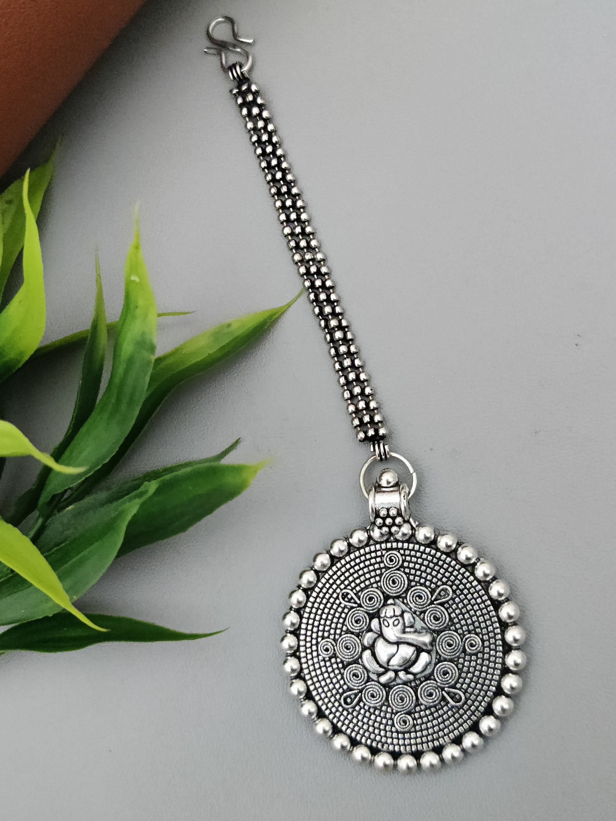 fusion Oxidised German Silver Mangtika-02