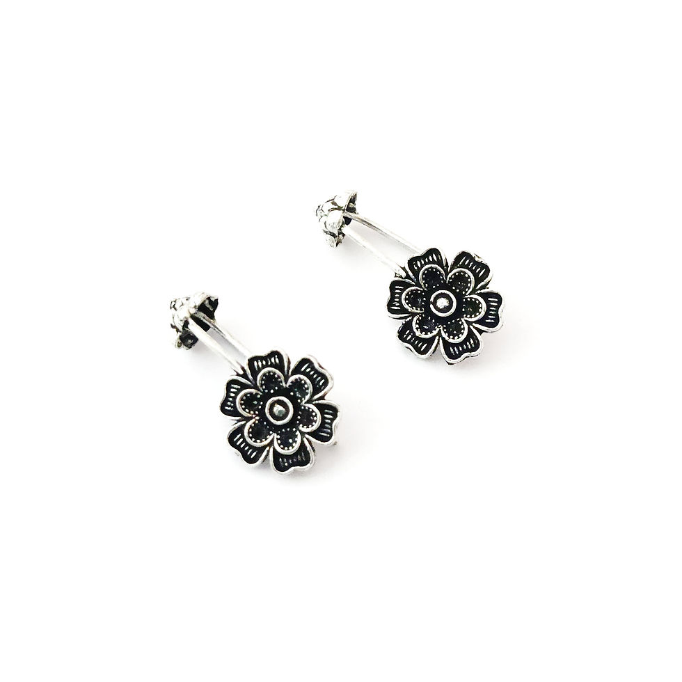 Oxidised Antique Silver Plated Bugadi Earrings Earclips 02