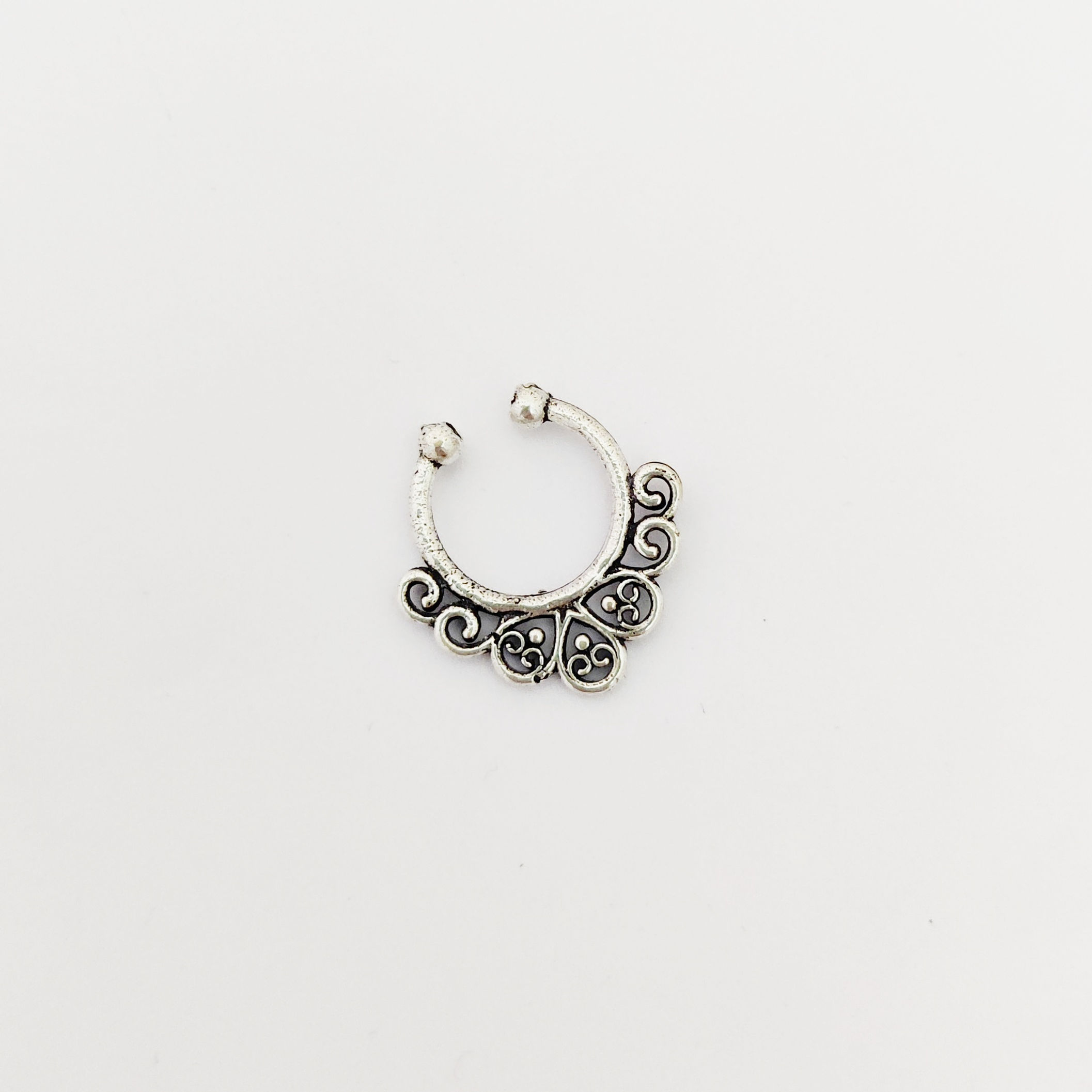Oxidised Silver Plated Septum Nose pins -14