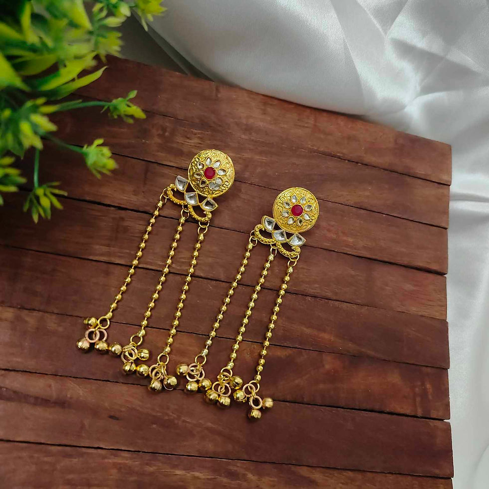 DIDDA Oxidised Golden Kashmiri Earrings fusion vogue