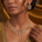ADWETA Elegant Gold Drop American Diamond Statement Set fusion vogue