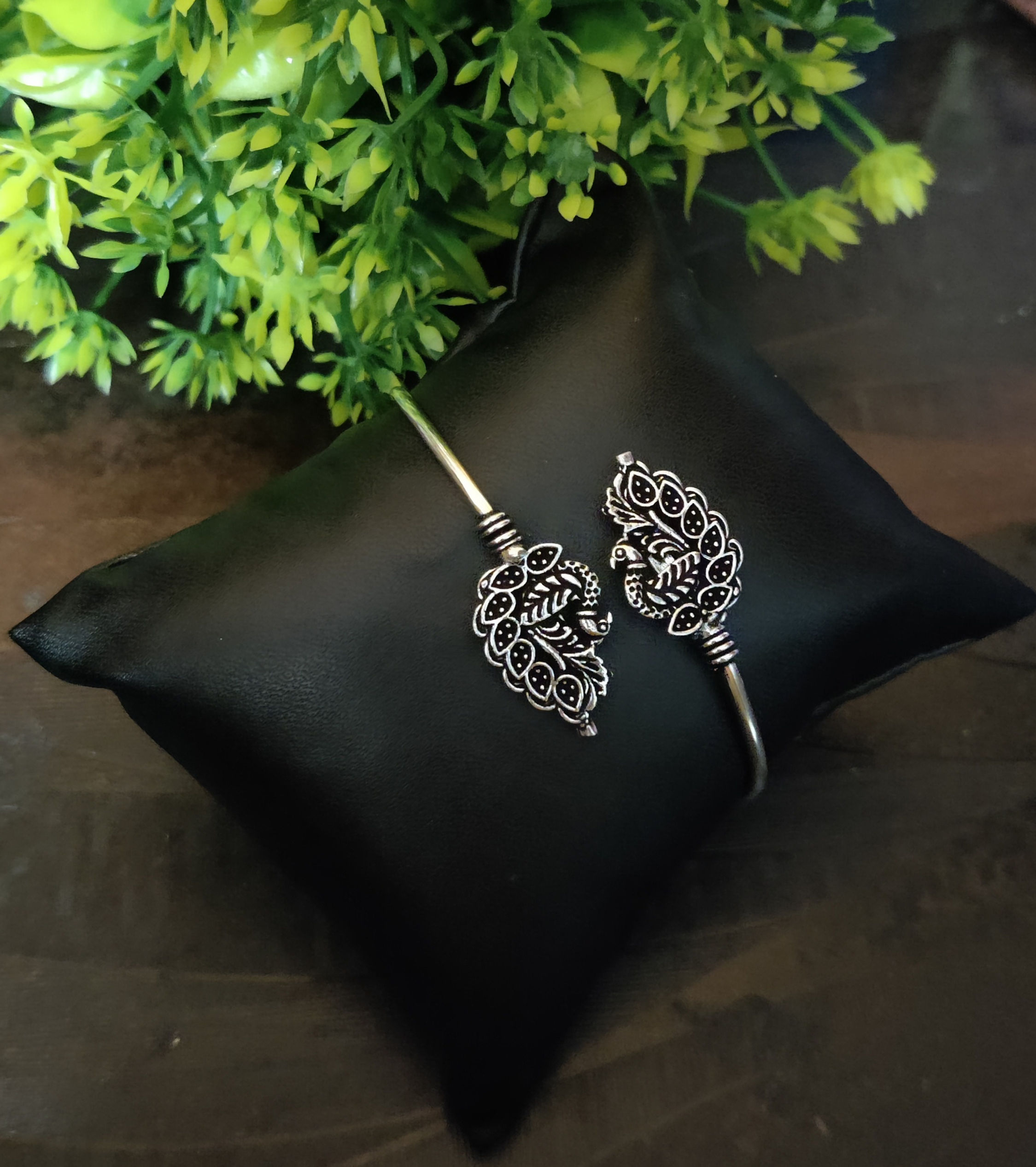 Oxidized Adjustable Silver Lookalike Bracelet -07