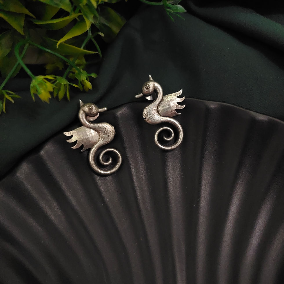 Silver Replica Sea Horse Earrings