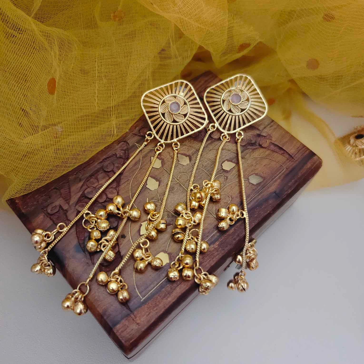 SHUBHANGI Gold Replica Kashmiri Earrings fusion vogue