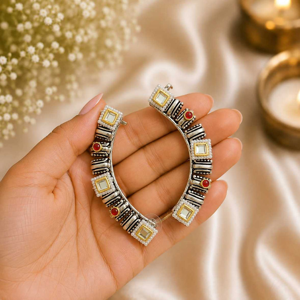 NAINA Oxidised Fusion Cute Earcuff fusion vogue