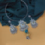 Oxidised Two Tone Hasli Necklace Earrings Set