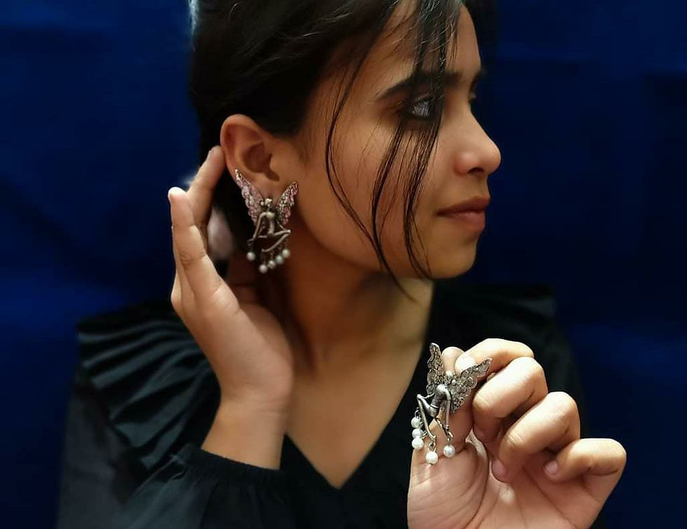 fusion Oxidized Fairy Earrings - Studs