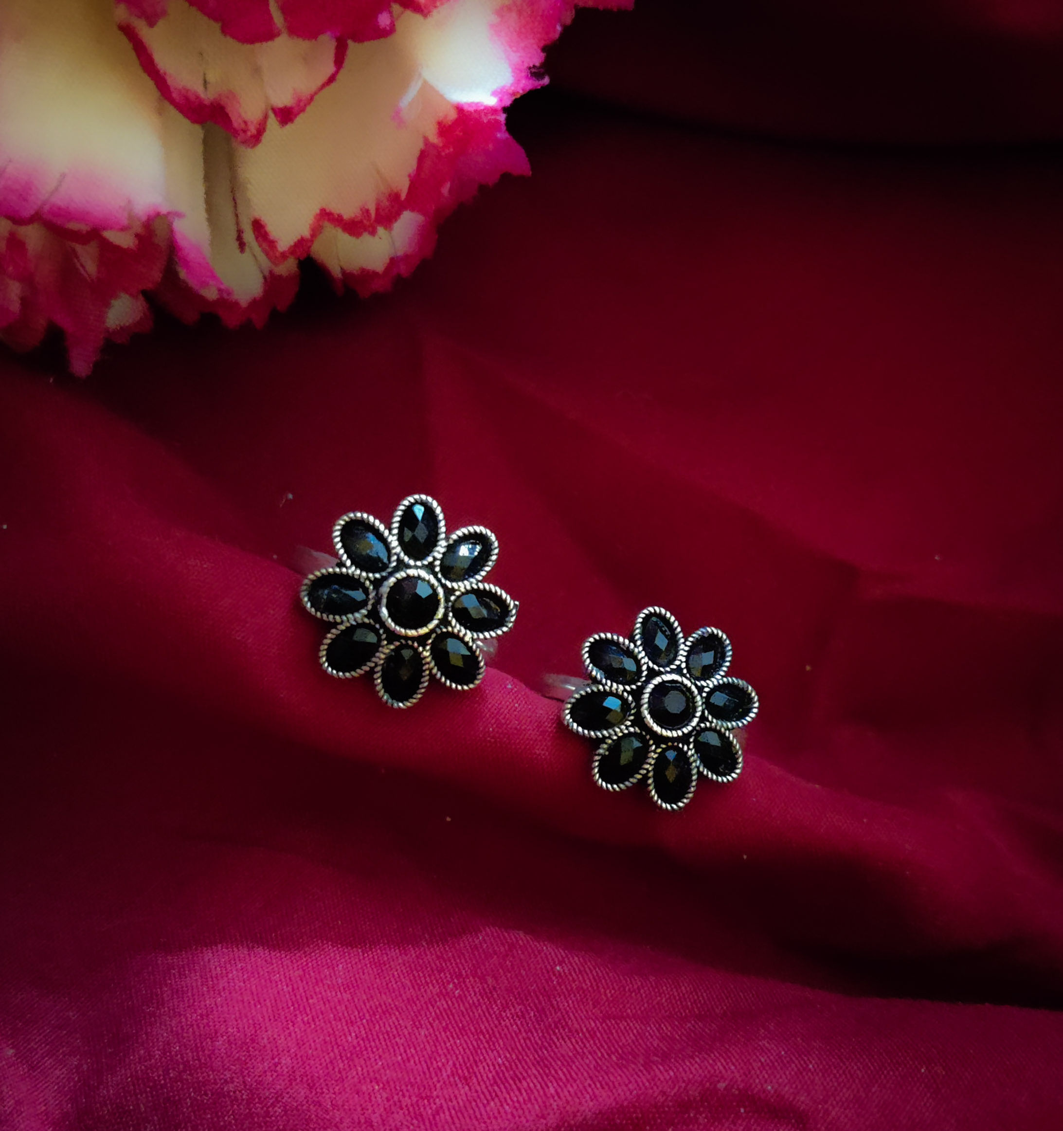 Oxidized Toe Rings - ( Black)