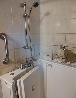 before shower wall installation