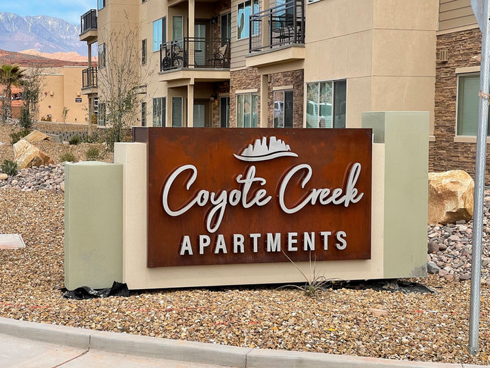 "Coyote Creek Apartments" Monument signage 