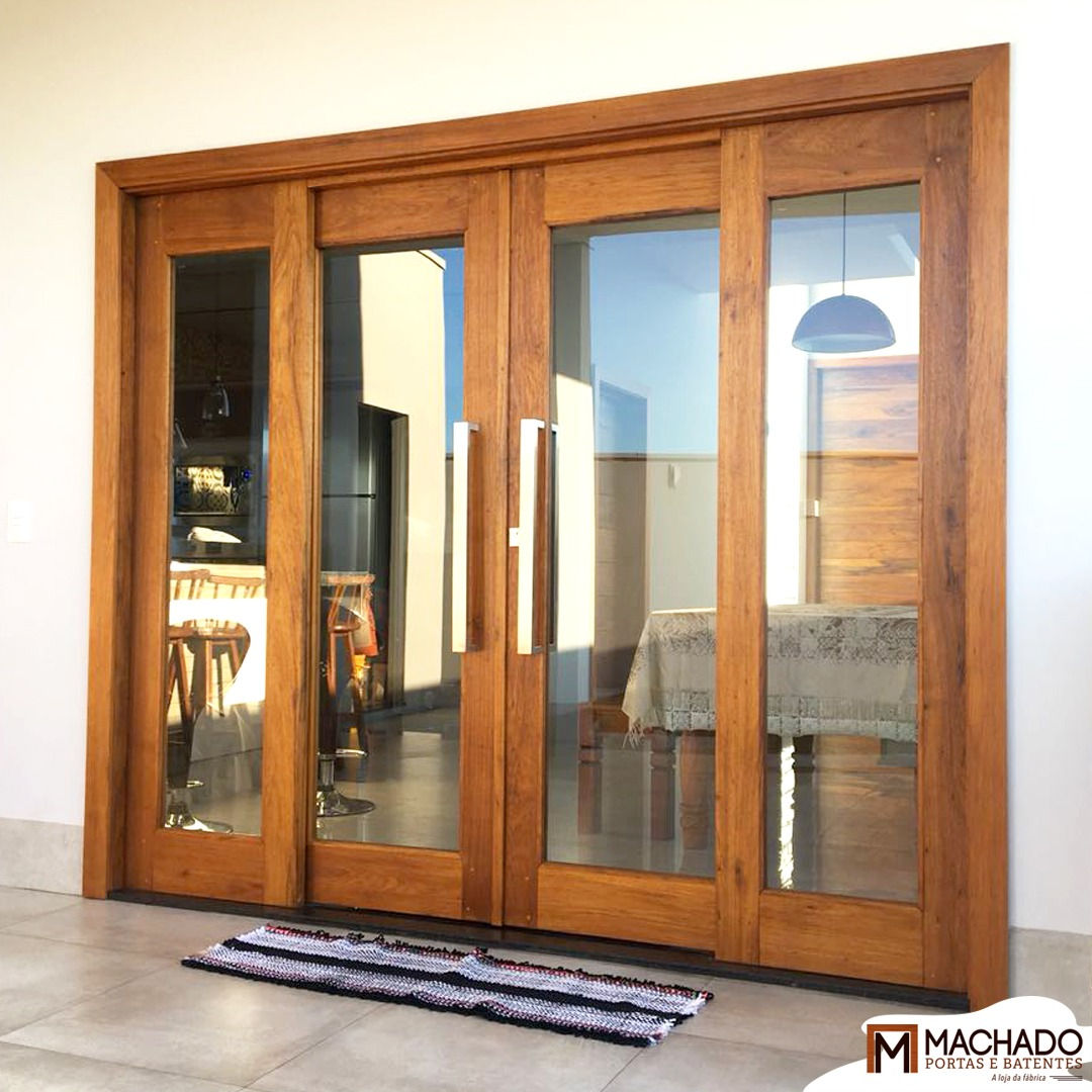 Porta Correr Maciça Quadro 4 folhas (2 fixas, 2 correr)