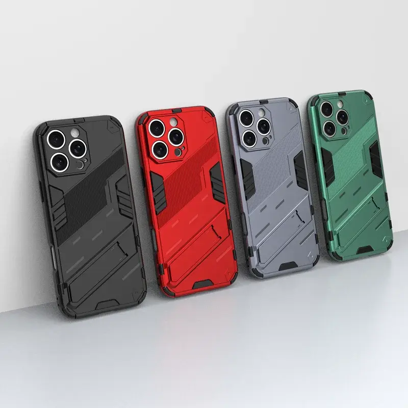 Thumbnail: Armor shockproof magnetic iPhone cases in black, red, grey, and green