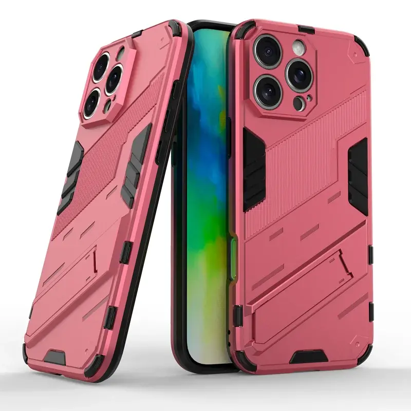 Thumbnail: Pink armor shockproof magnetic holder case for iPhone
