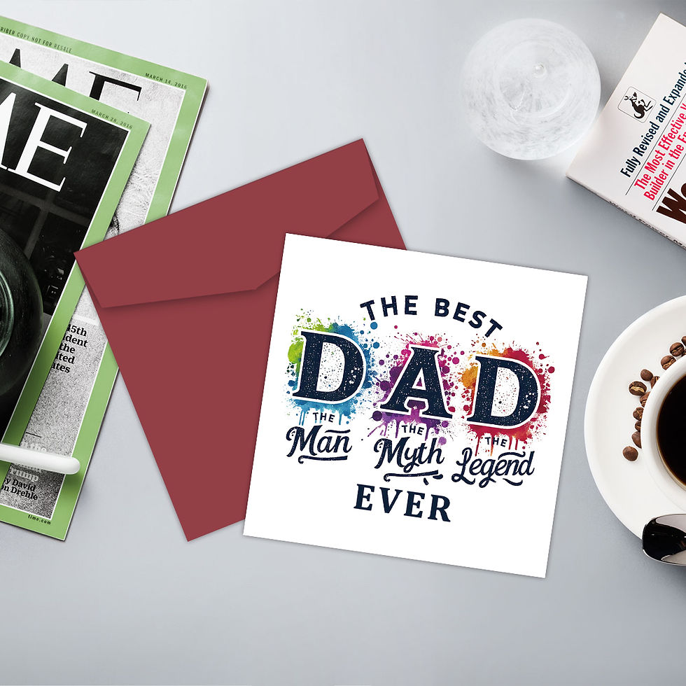 Thumbnail: The Best Dad Ever greeting card with red envelope.