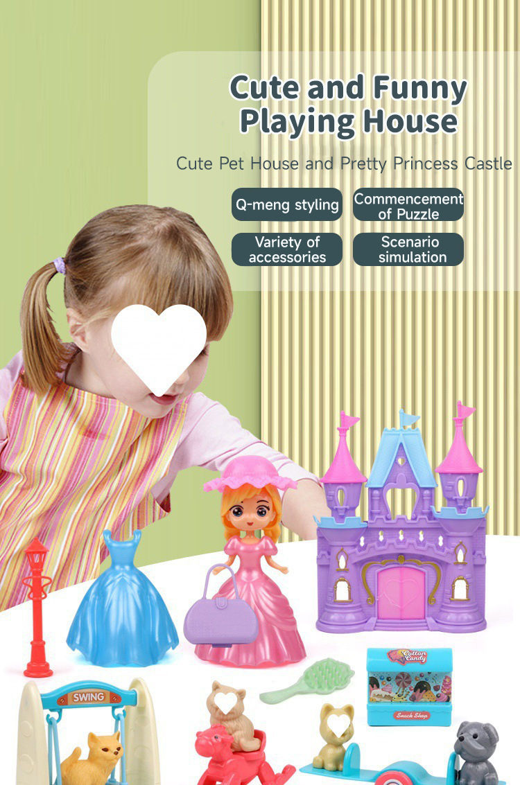 Thumbnail: Girl playing with a princess doll and toy castle set