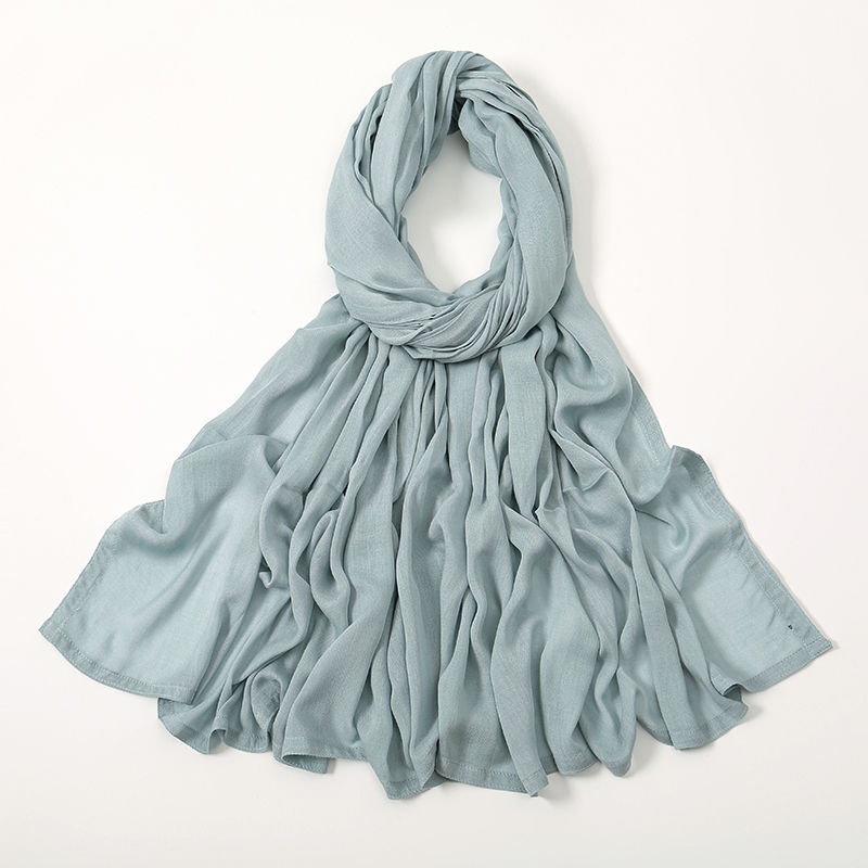Thumbnail: Soft light blue viscose hijab shawl for women