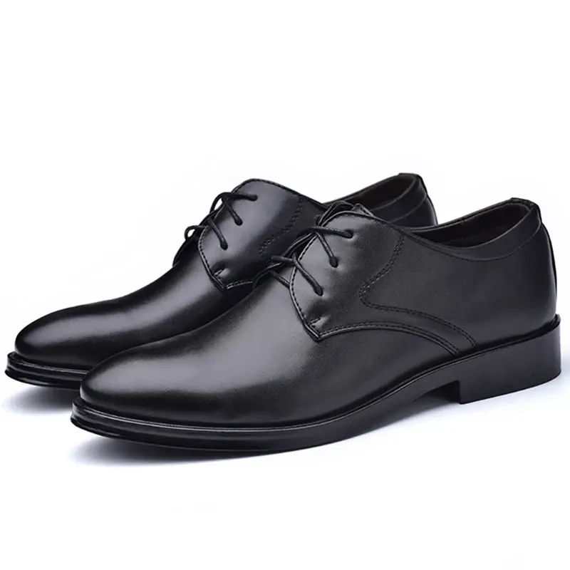 Thumbnail: Black leather formal Oxfords for men