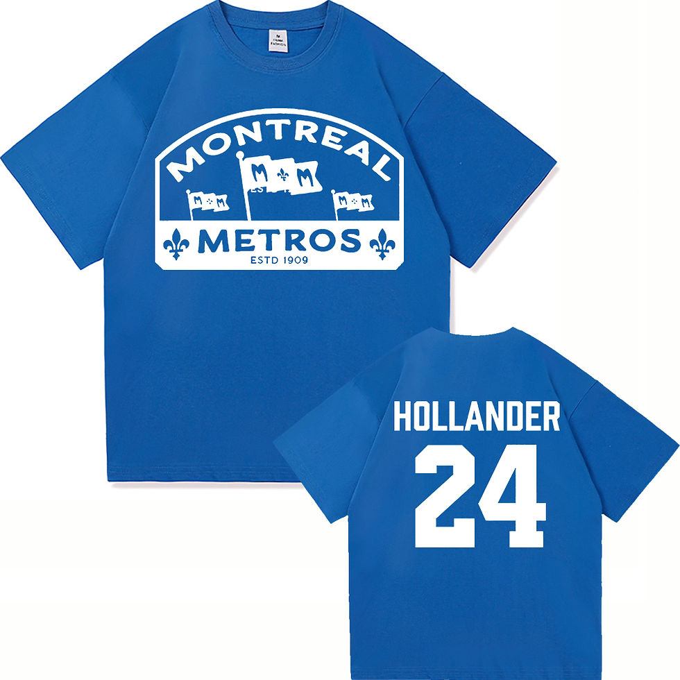 Thumbnail: Blue Montreal Metros shirt with Hollander 24 on back.