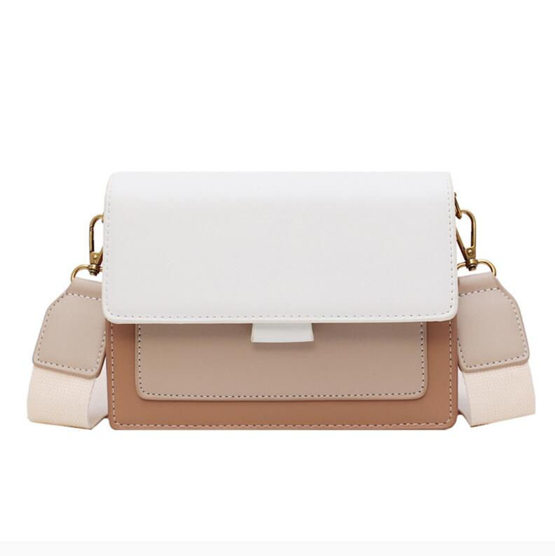 Thumbnail: Two-tone crossbody bag with white flap and beige base