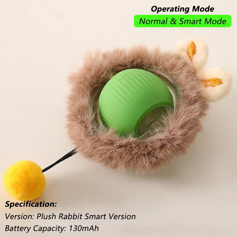 Thumbnail: iLMH Cat Interactive Ball Toy with plush rabbit version