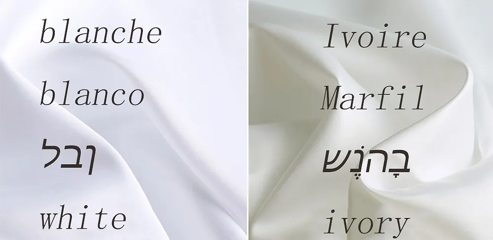 Thumbnail: Ivory lace and appliques wedding dress fabric swatches