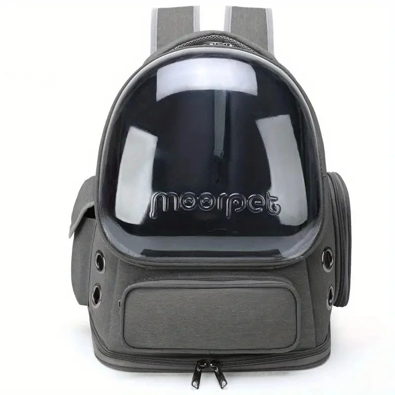 Thumbnail: Gray Morpet pet carrier backpack with clear window