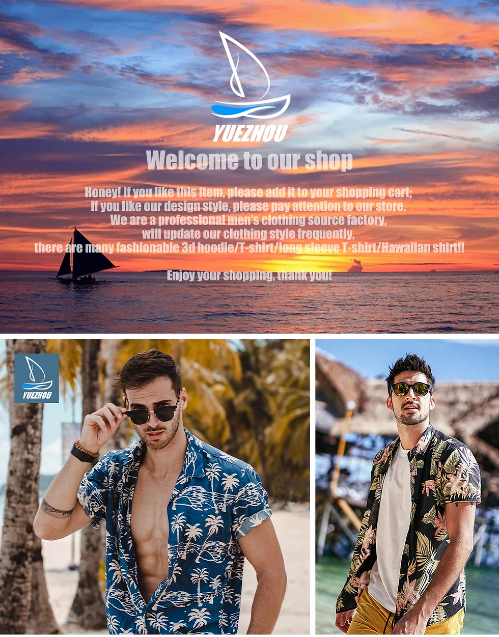 Outdoor streetwear men's fashion shirts and shop banner