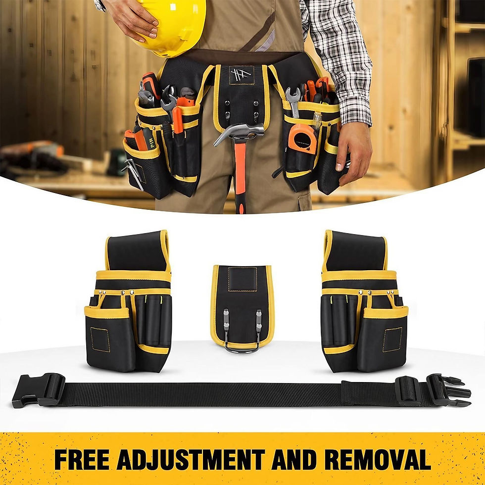 Thumbnail: Worker wearing a heavy duty tool belt with 26 pockets.