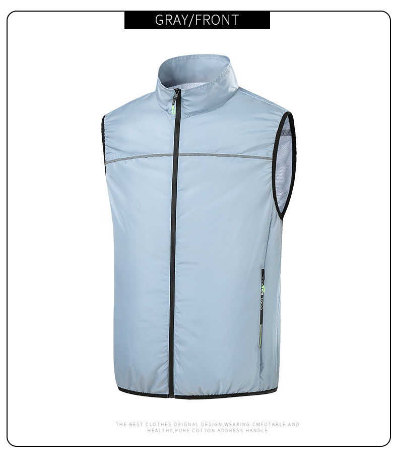 Light blue fan cooling workwear vest for summer