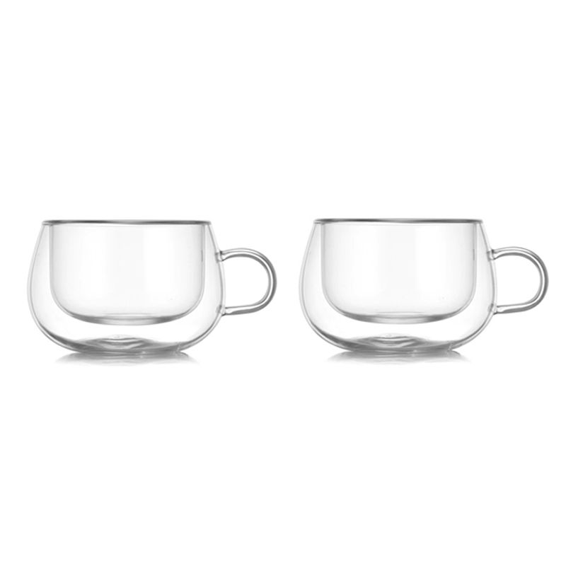 Thumbnail: YWDL double walled glass espresso cup set with handles