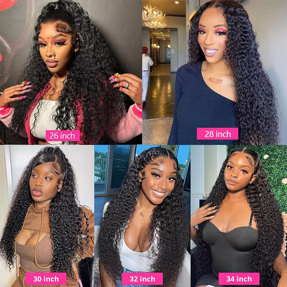 Thumbnail: Long curly hair extensions in 26 to 34 inch lengths.