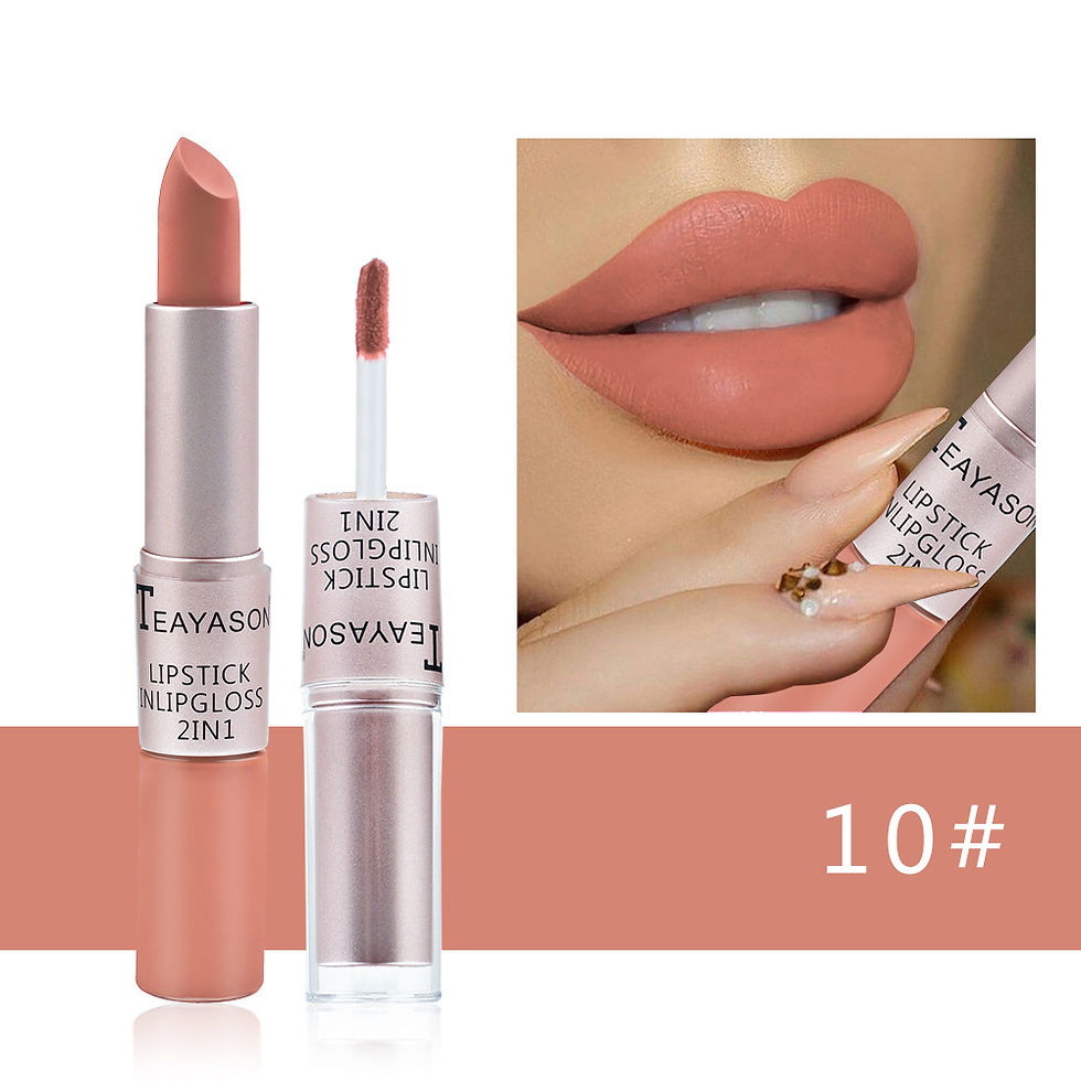 Thumbnail: Double-headed velvet matte lipstick and lip gloss, shade 10