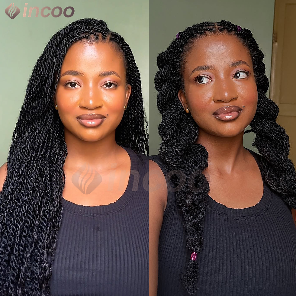 Thumbnail: Two women showcasing French style braided hairstyles.
