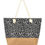 Thumbnail: Stylish tote bag with black and white pattern and beige bottom.