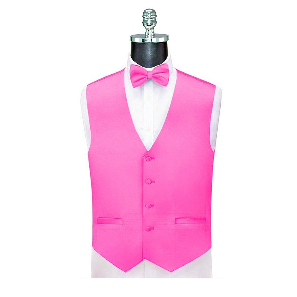 Thumbnail: Ferrecci Mens Solid Wedding Prom Grad Choir Band 4pc Vest Set