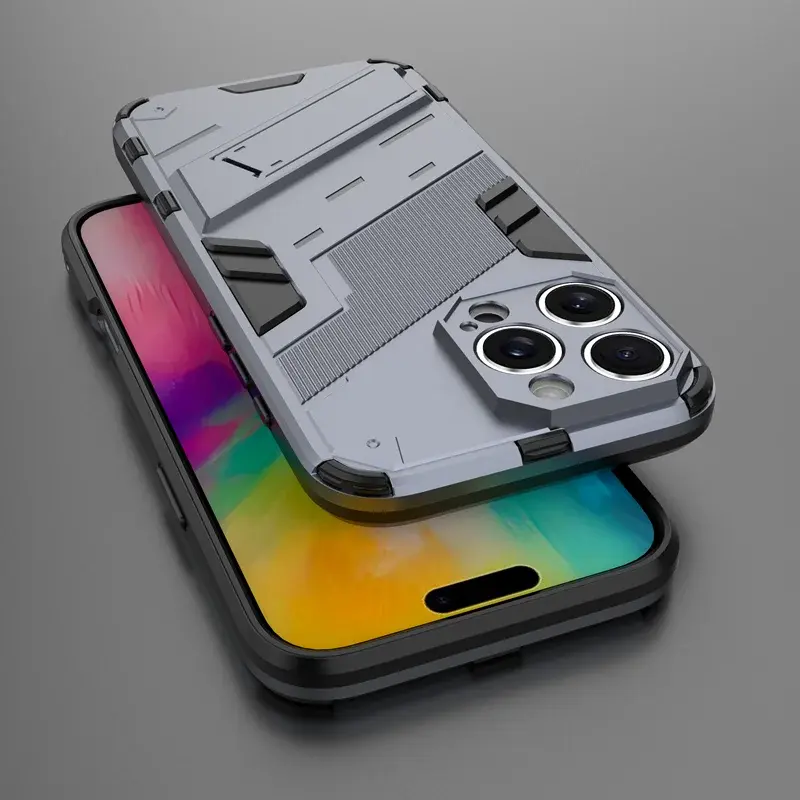 Thumbnail: Silver shockproof armor case for iPhone 17 Pro Max