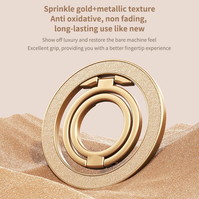 Thumbnail: Gold MagSafe magnetic phone holder with metallic texture