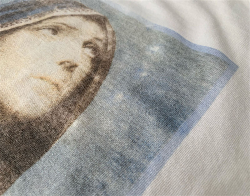 Thumbnail: Vintage retro top with alphabet and Virgin head print