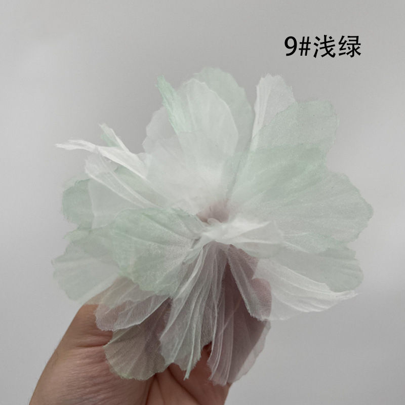 Thumbnail: Light green organza 3D lace flower head