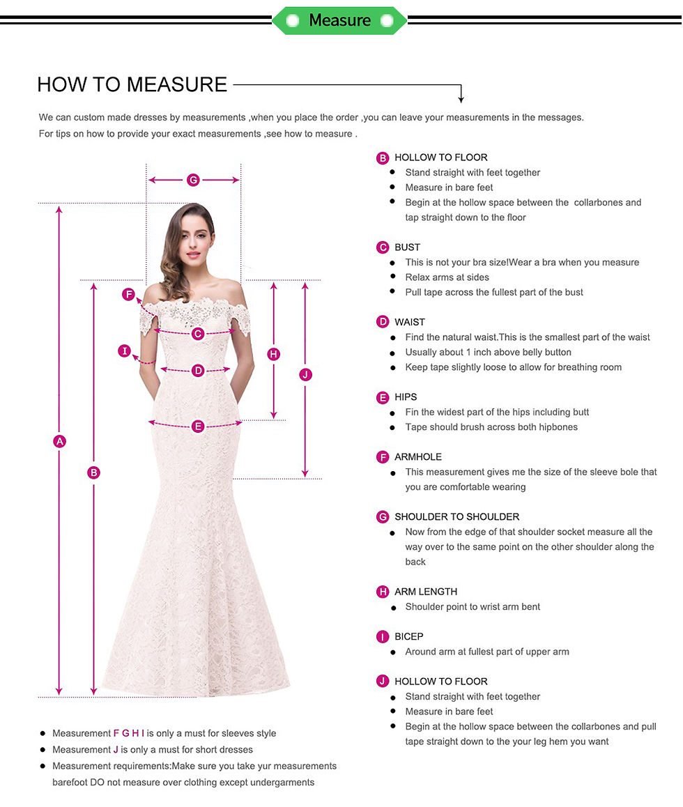 Thumbnail: Bridal gown measurement guide for customized ball gowns.