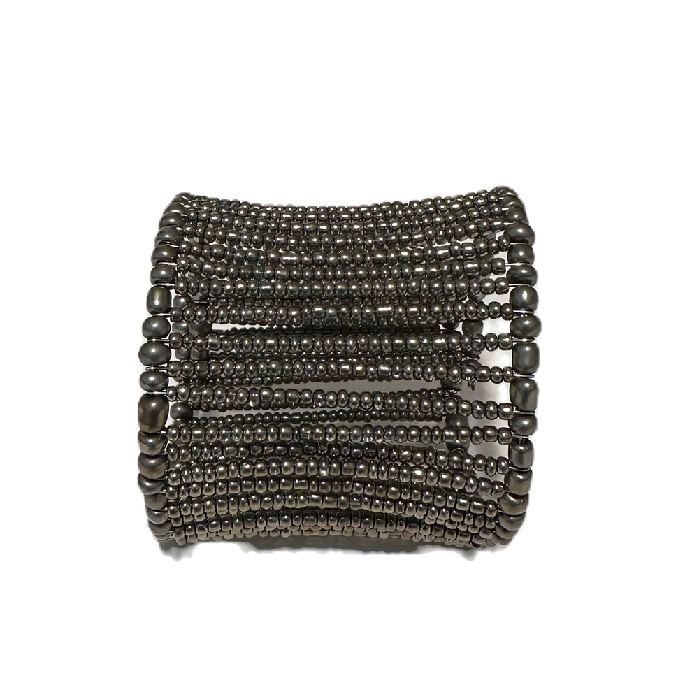 Wide Beaded Statement Cuff Bracelet, a beautiful piece of jewelry, Adine